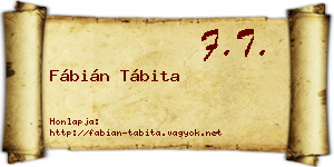 Fábián Tábita névjegykártya